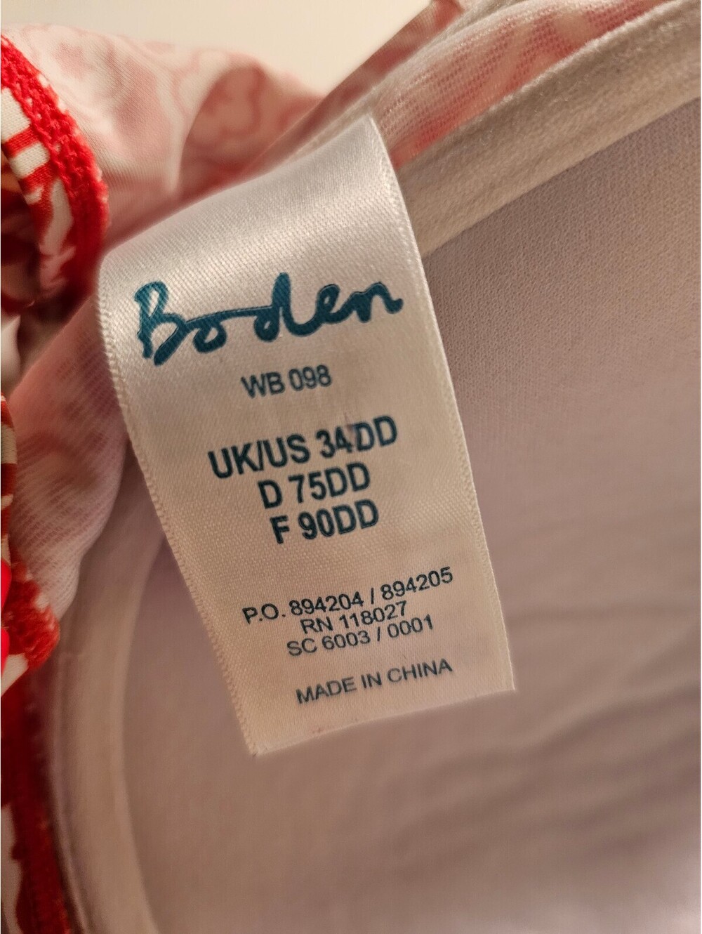 Boden Swim Red & White Womens Size 12 Bikini 2-Piece - Picture 5 of 8